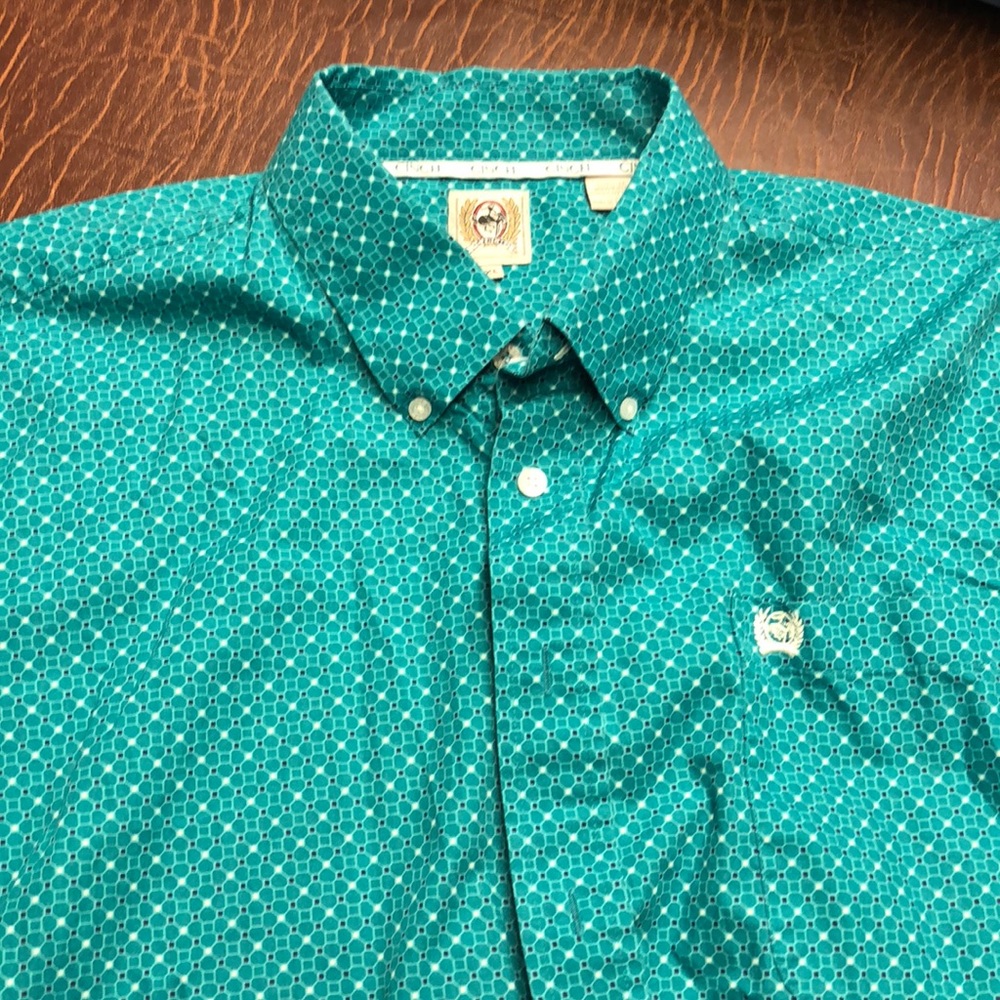 Men’s dress shirt. XL teal/green